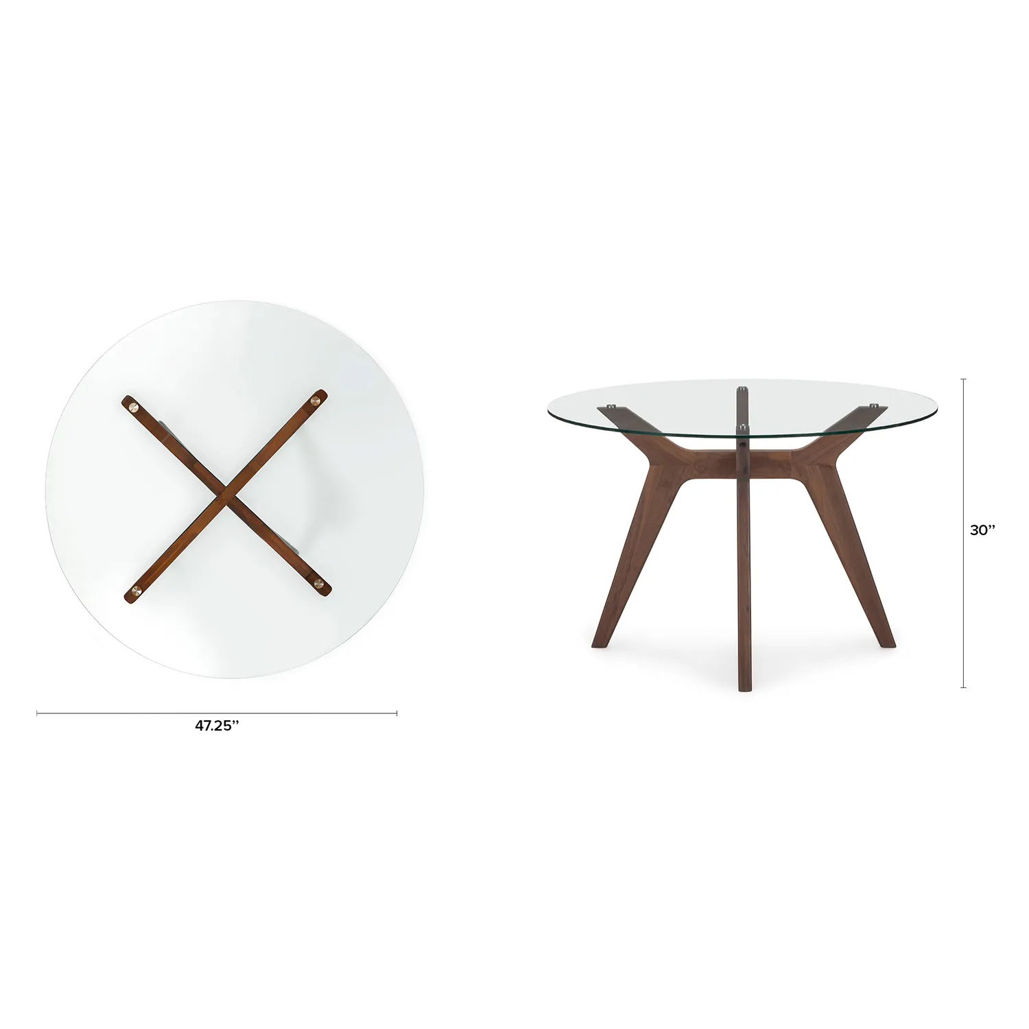 Emmer 47.25_ Glass Dining Table - Walnut - Image 14