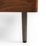 Nera Queen Low Profile Bed with Nightstands Set - Walnut