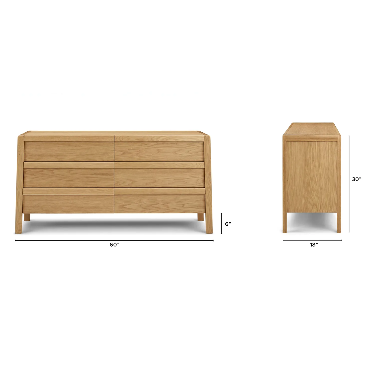 Dalsa 6-Drawer Double Dresser - Natural Oak - Image 15