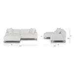 Abisko 94.5_ Left Sectional - Quartz White