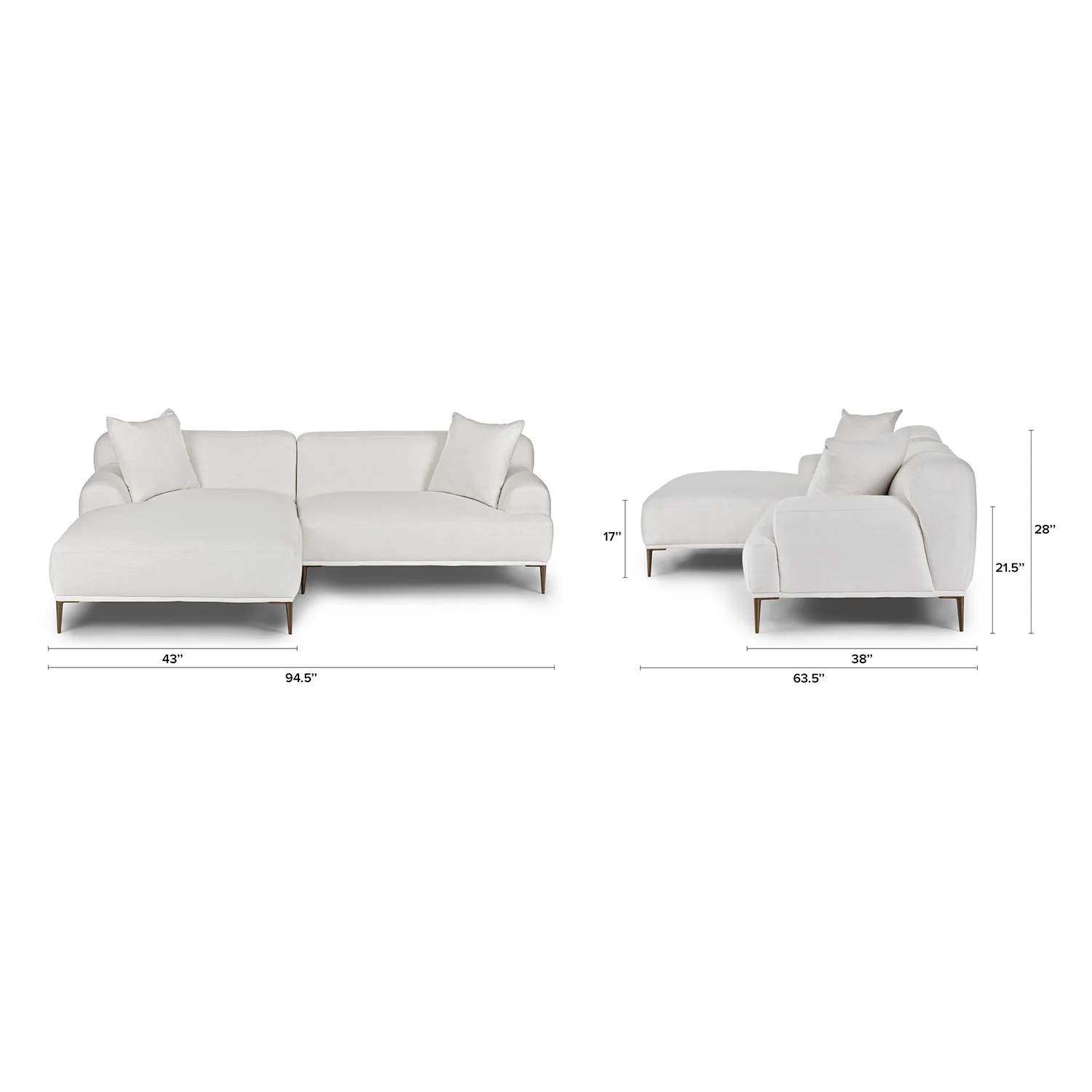 Abisko 94.5_ Left Sectional - Quartz White - Image 15