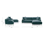 Abisko 94.5_ Velvet Right Sectional - Plush Pacific Blue