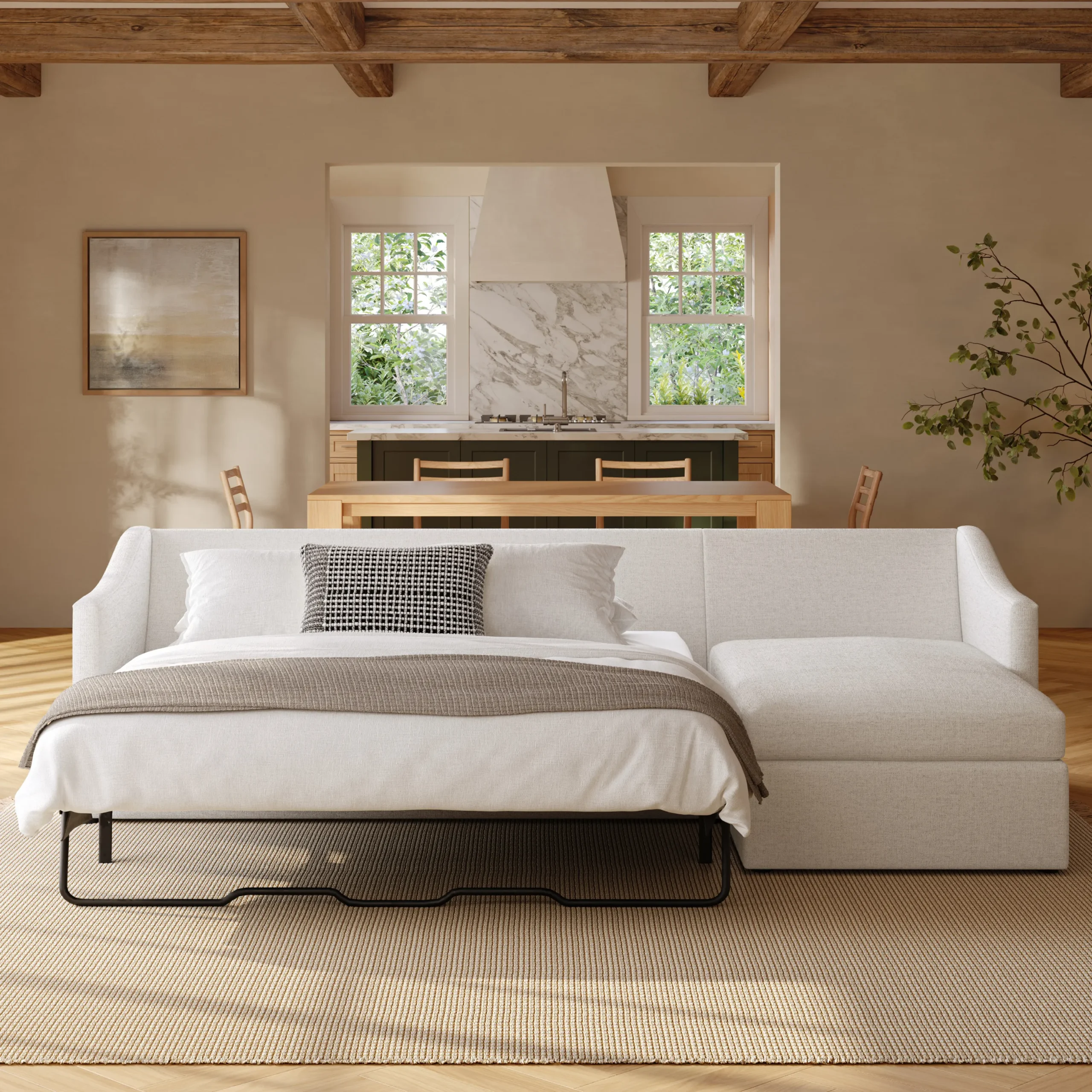Landry 109_ Right Storage Sleeper Sectional - Napa White - Image 15