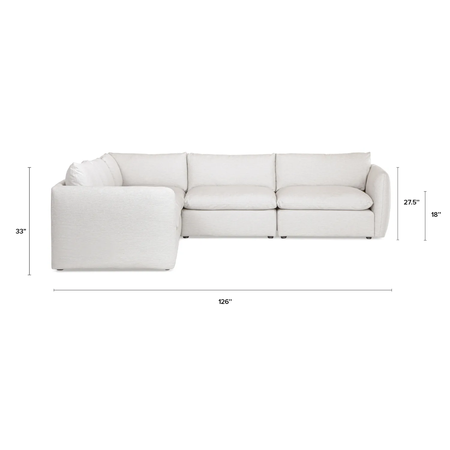 Leigh 126_ Modular Corner Sectional - Silver Ivory - Image 15