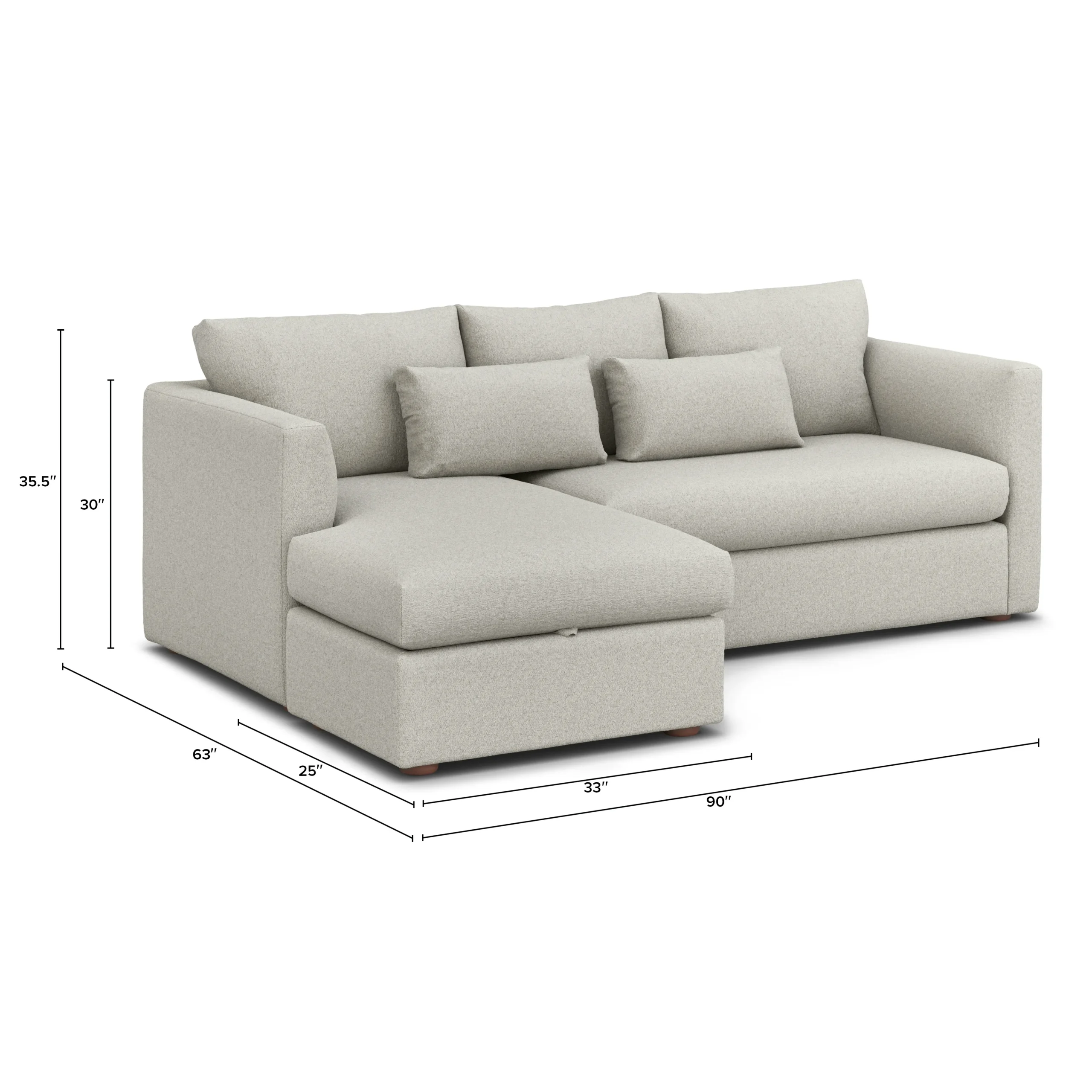 Marina 90_ Reversible Storage Sleeper Sectional - Clover Ivory - Image 15