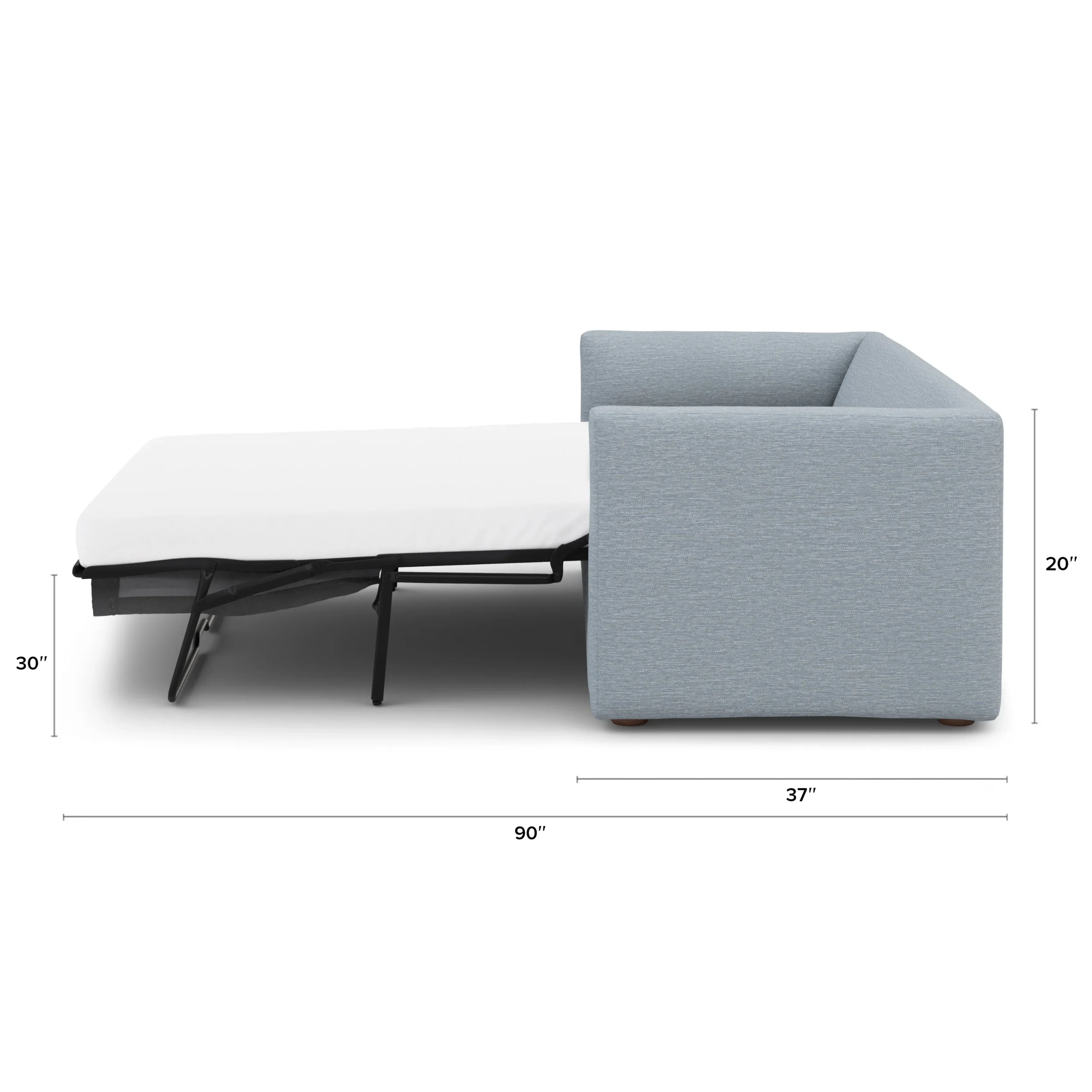 Marina 90_ Reversible Storage Sleeper Sectional - Silver Light Blue - Image 15