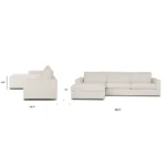 Riley 118.5_ Left Sectional - Napa White