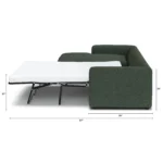 Riley 118_ Left Storage Sleeper Sectional - Green Wool Bouclé