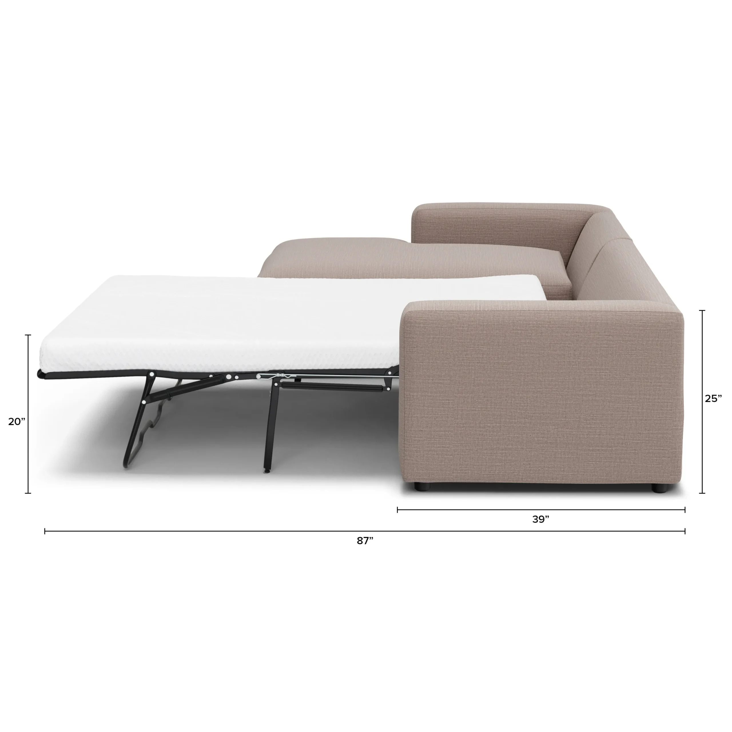 Riley 118_ Left Storage Sleeper Sectional - Napa Quartz - Image 15