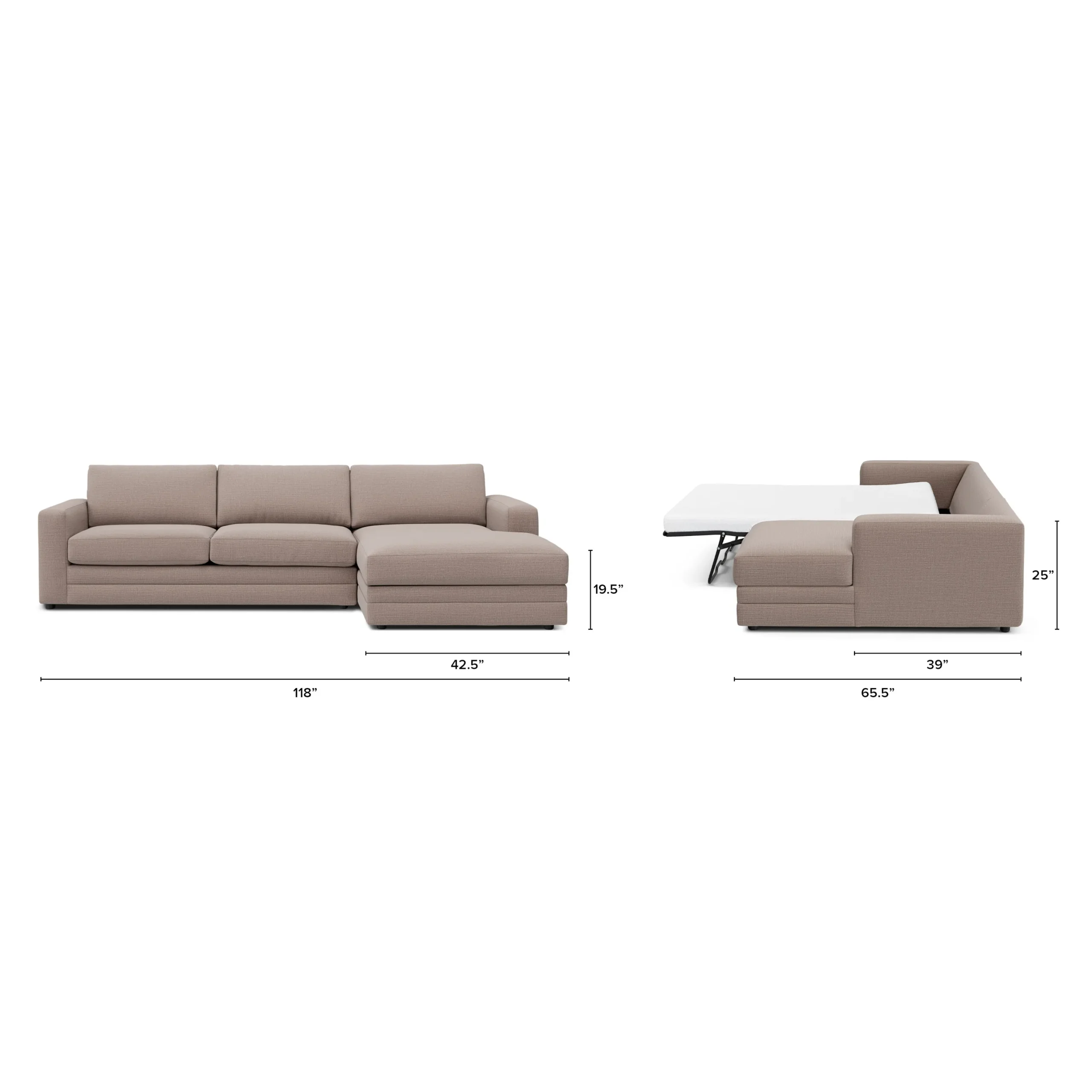 Riley 118_ Right Storage Sleeper Sectional - Napa Quartz - Image 12