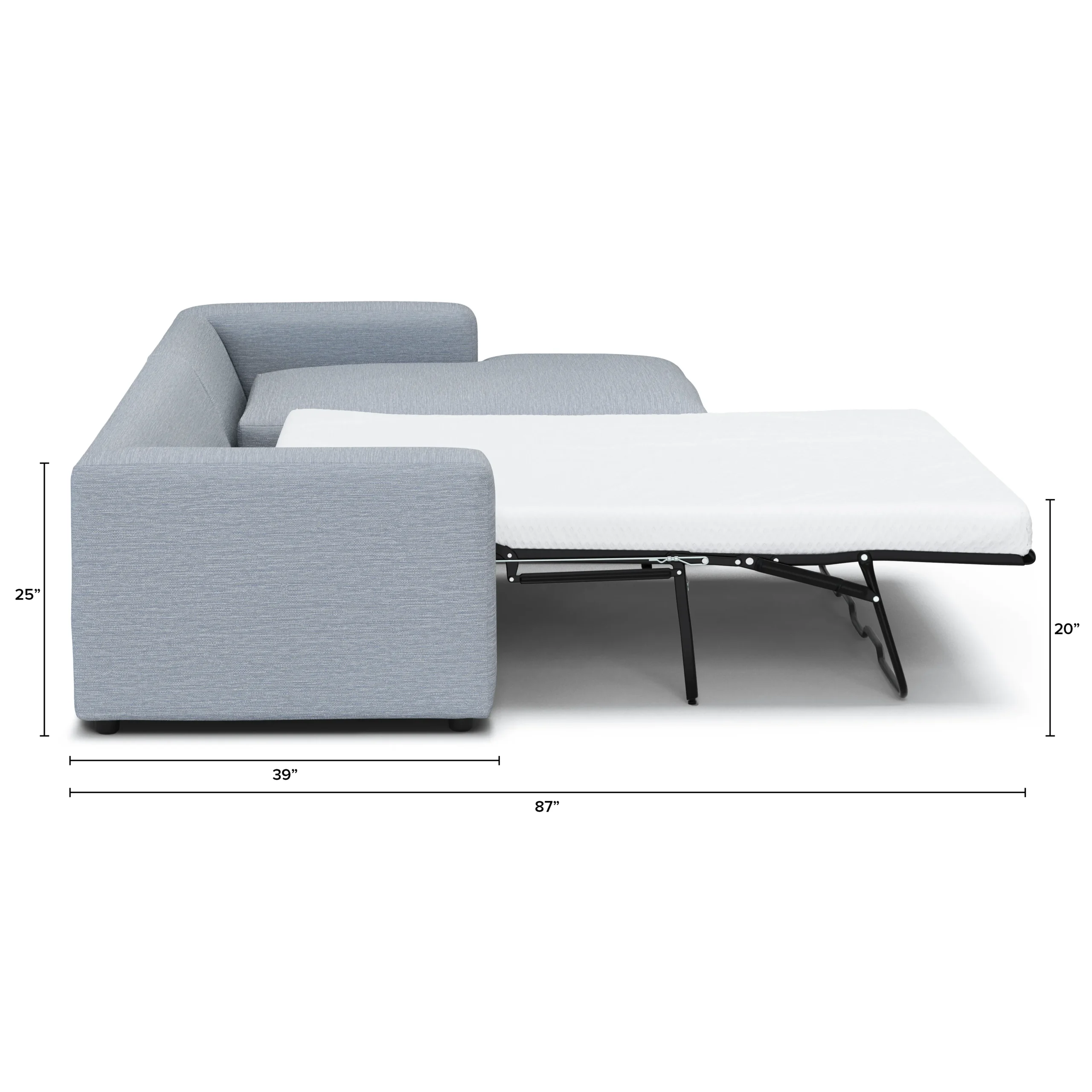 Riley 118_ Right Storage Sleeper Sectional - Silver Light Blue - Image 12