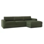 Riley 118_ Velvet Right Storage Sleeper Sectional - Hale Fir Green