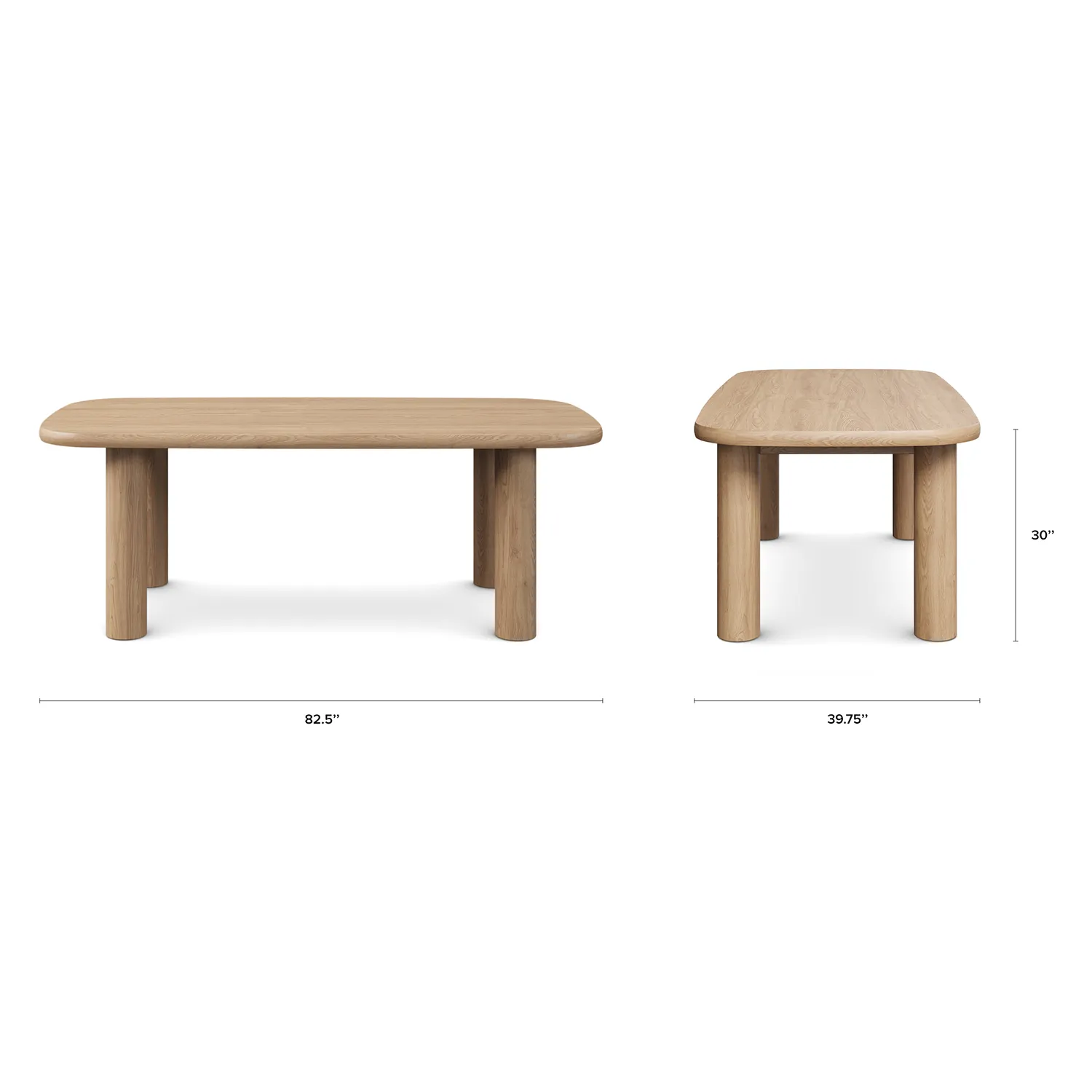 Adel 82.5_ Dining Table - White Oak - Image 15