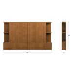 Kouva Queen Storage Headboard - Smoked Oak