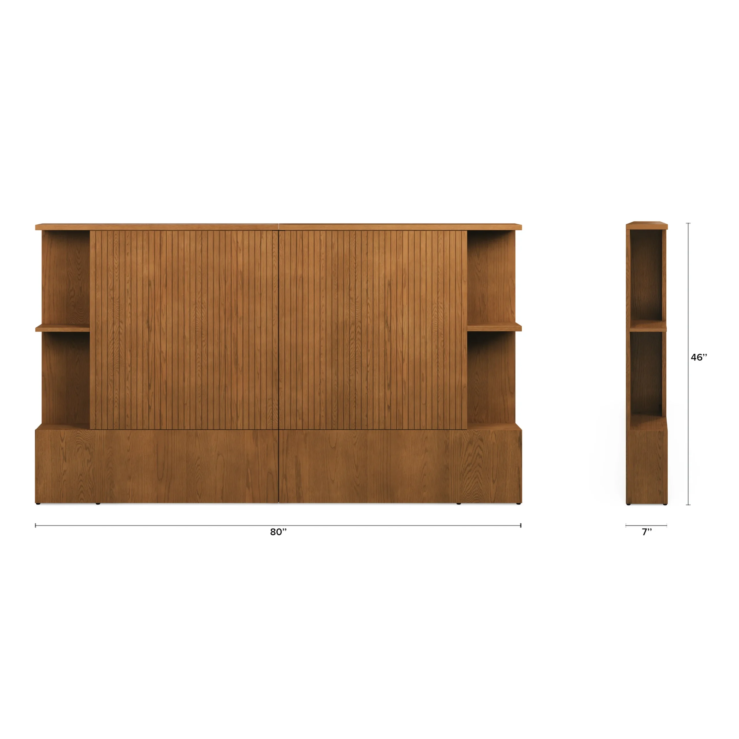 Kouva Queen Storage Headboard - Smoked Oak - Image 15