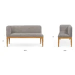 Left Corner Banquette - Smoked Oak and Hestia Gray