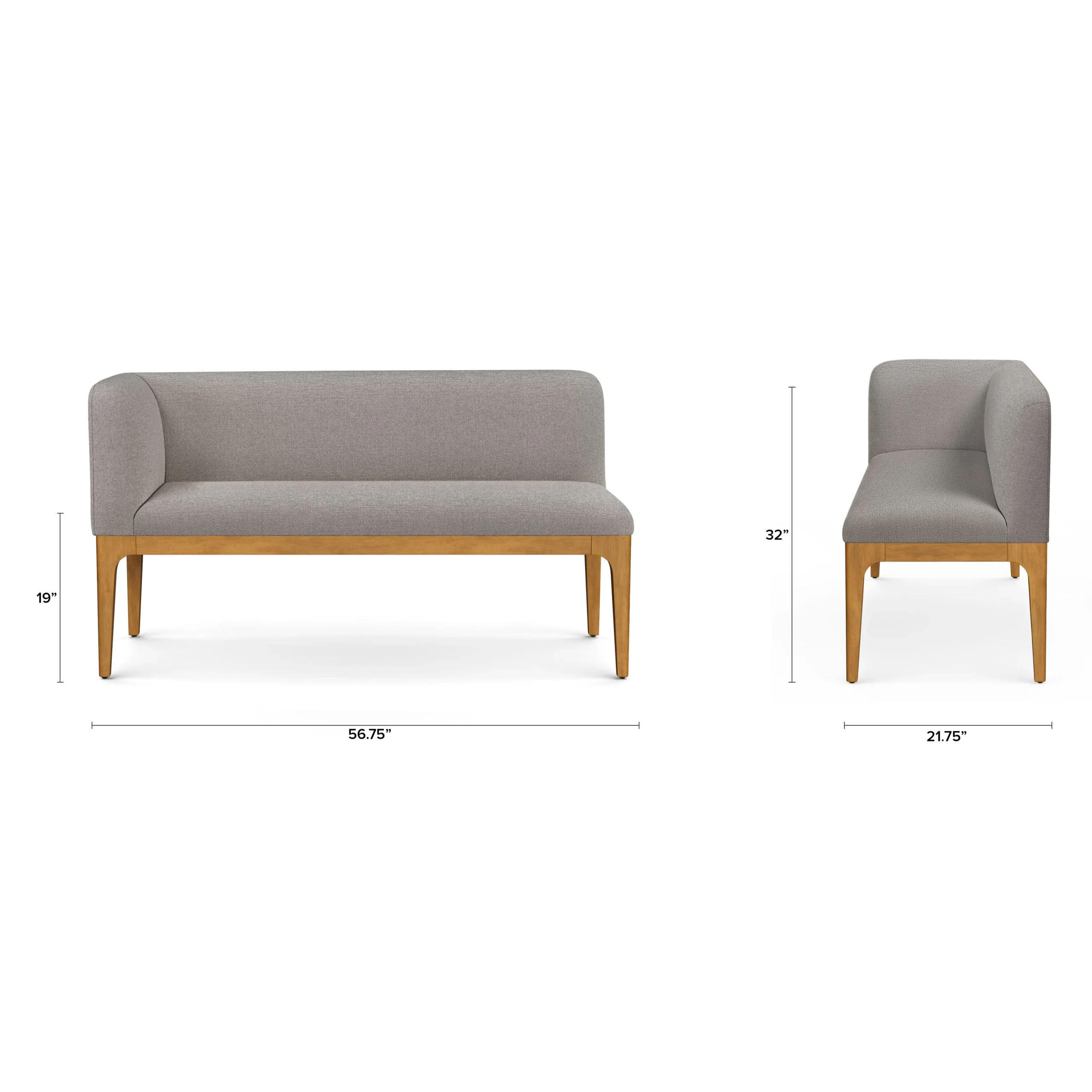 Left Corner Banquette - Smoked Oak and Hestia Gray - Image 15