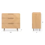Nera 3-Drawer Chest - Oak