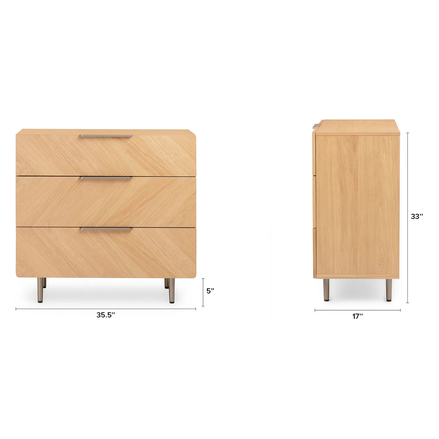 Nera 3-Drawer Chest - Oak - Image 15