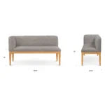 Left Corner Banquette - Natural Oak and Hestia Gray