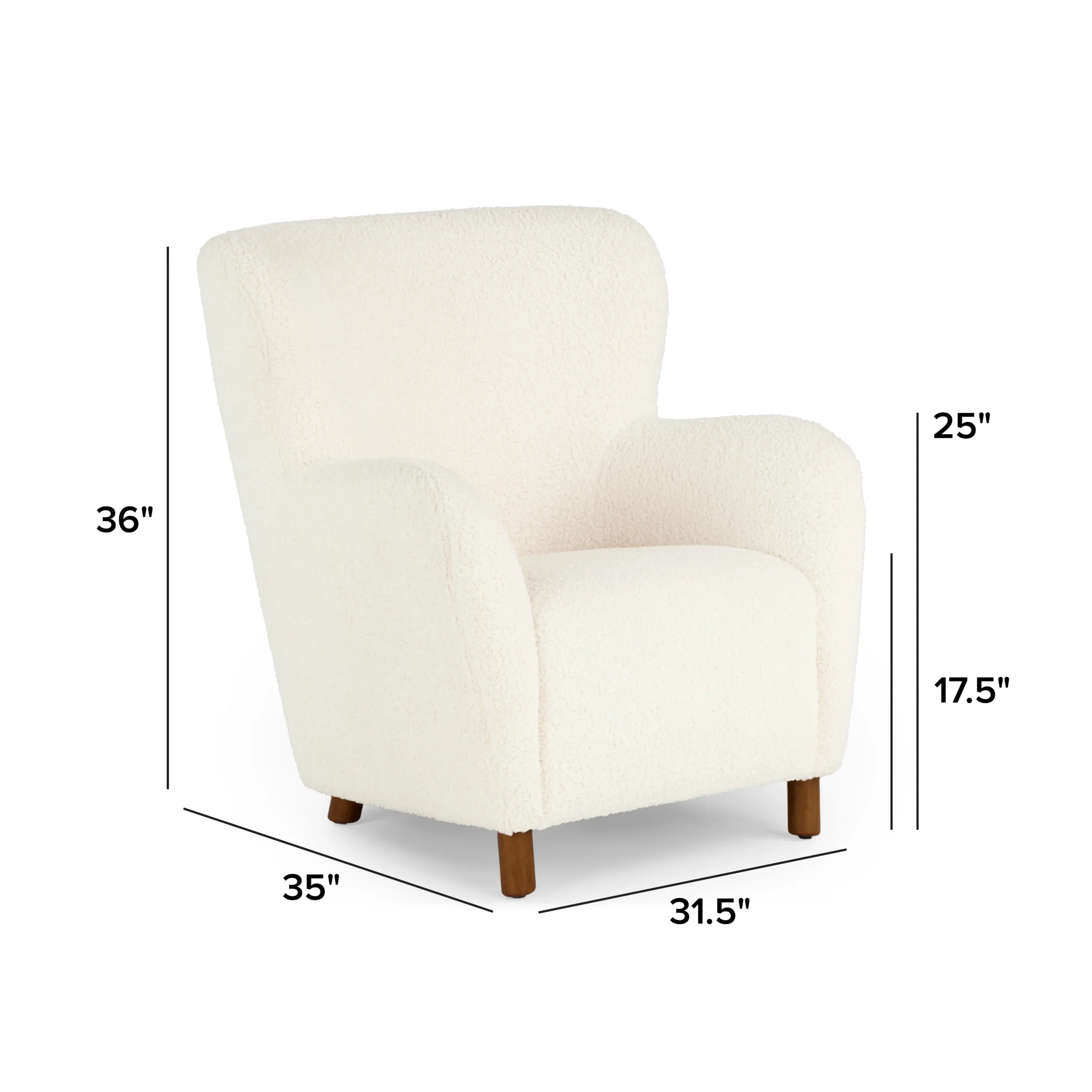 Archie 31.5_ Lounge Chair - Short Shearling White - Image 2