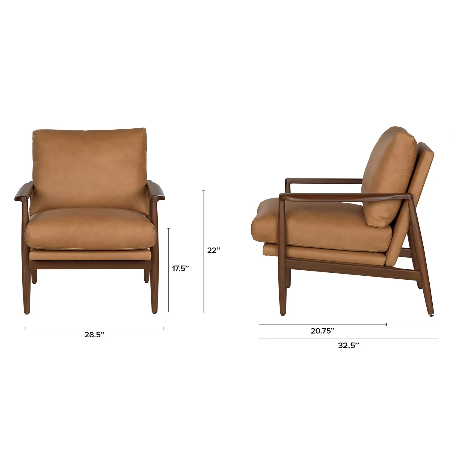 Bavel 28.5_ Leather Lounge Chair - Charme Tan - Image 2