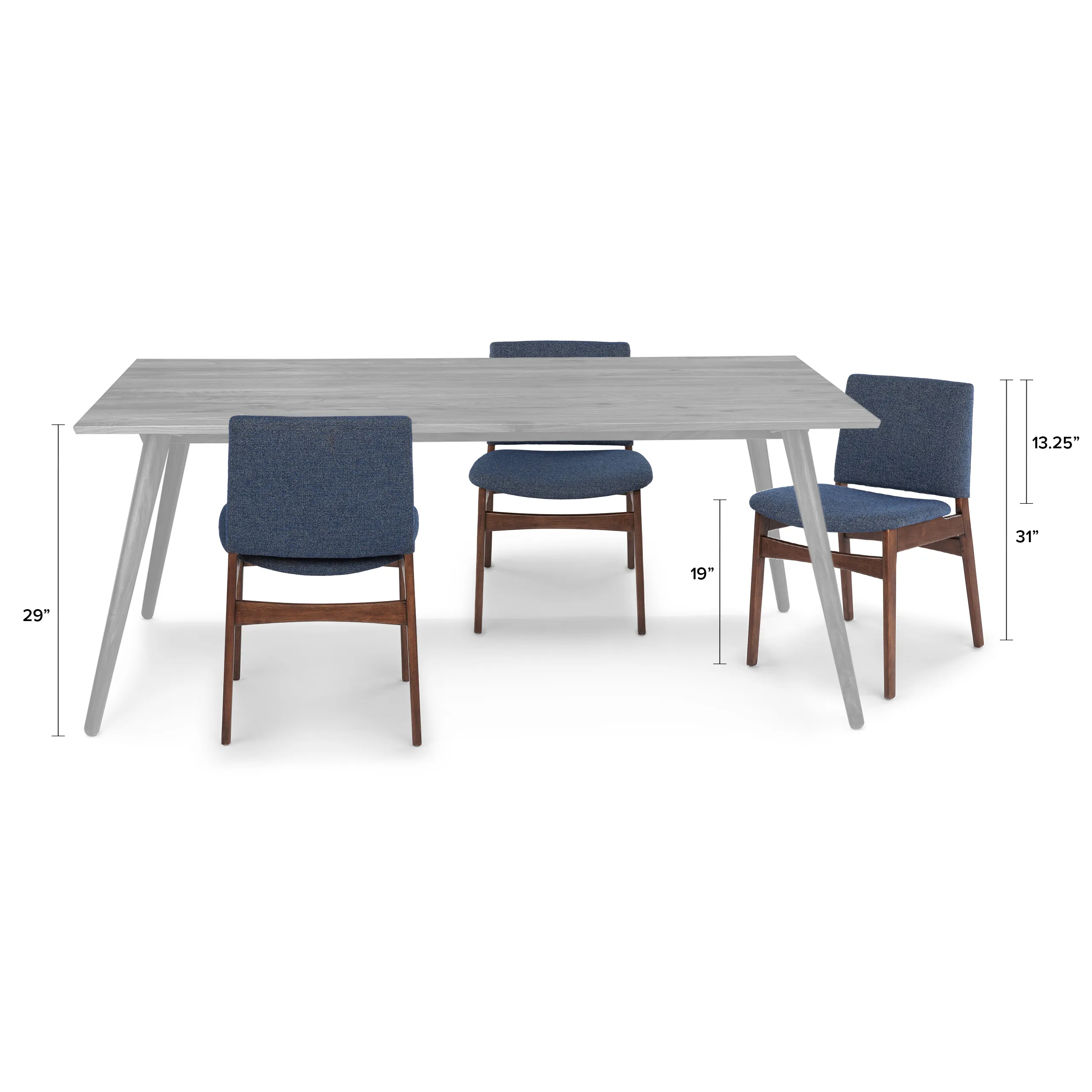 Nosh Dining Chair - Walnut and Denim Blue - Image 16