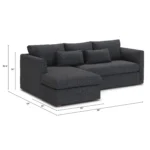 Marina 90_ Reversible Storage Sleeper Sectional - Napa Moss