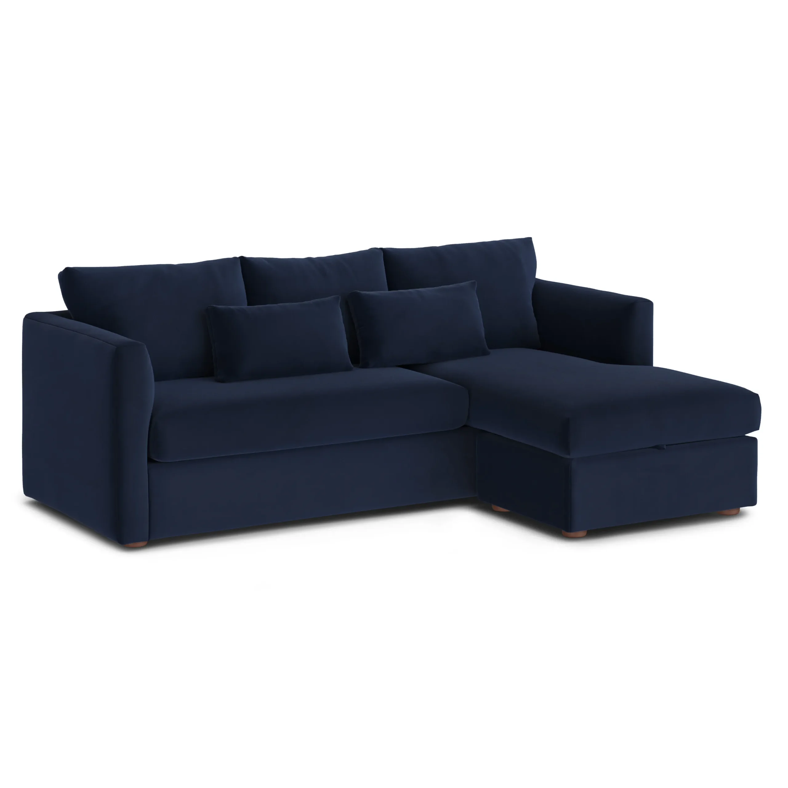 Marina 90_ Velvet Reversible Storage Sleeper Sectional - Hale Ink - Image 16