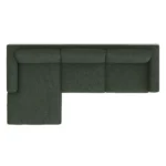 Riley 118_ Left Storage Sleeper Sectional - Green Wool Bouclé