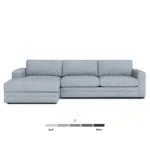 Riley 118_ Left Storage Sleeper Sectional - Silver Light Blue