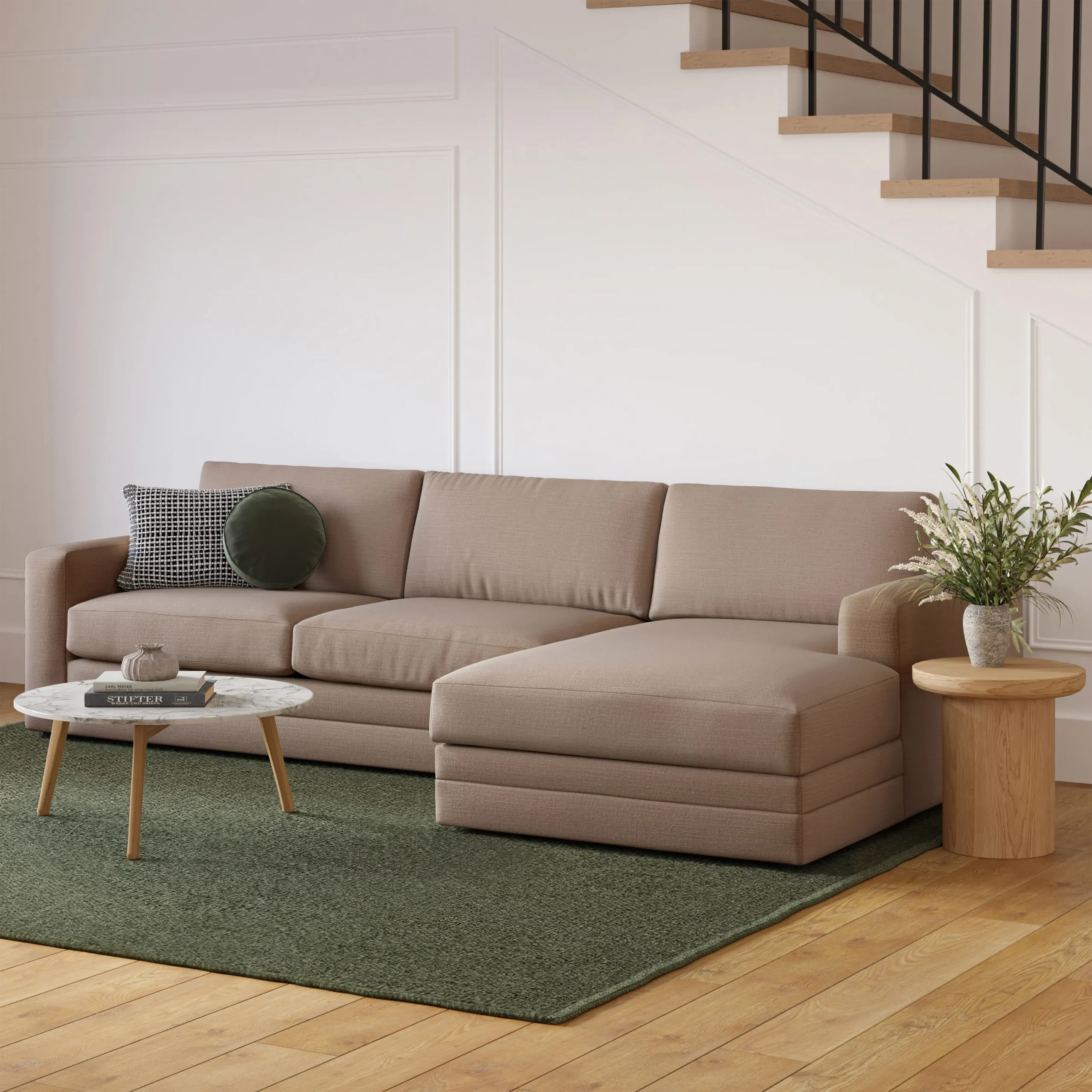 Riley 118_ Right Storage Sleeper Sectional - Napa Quartz - Image 13