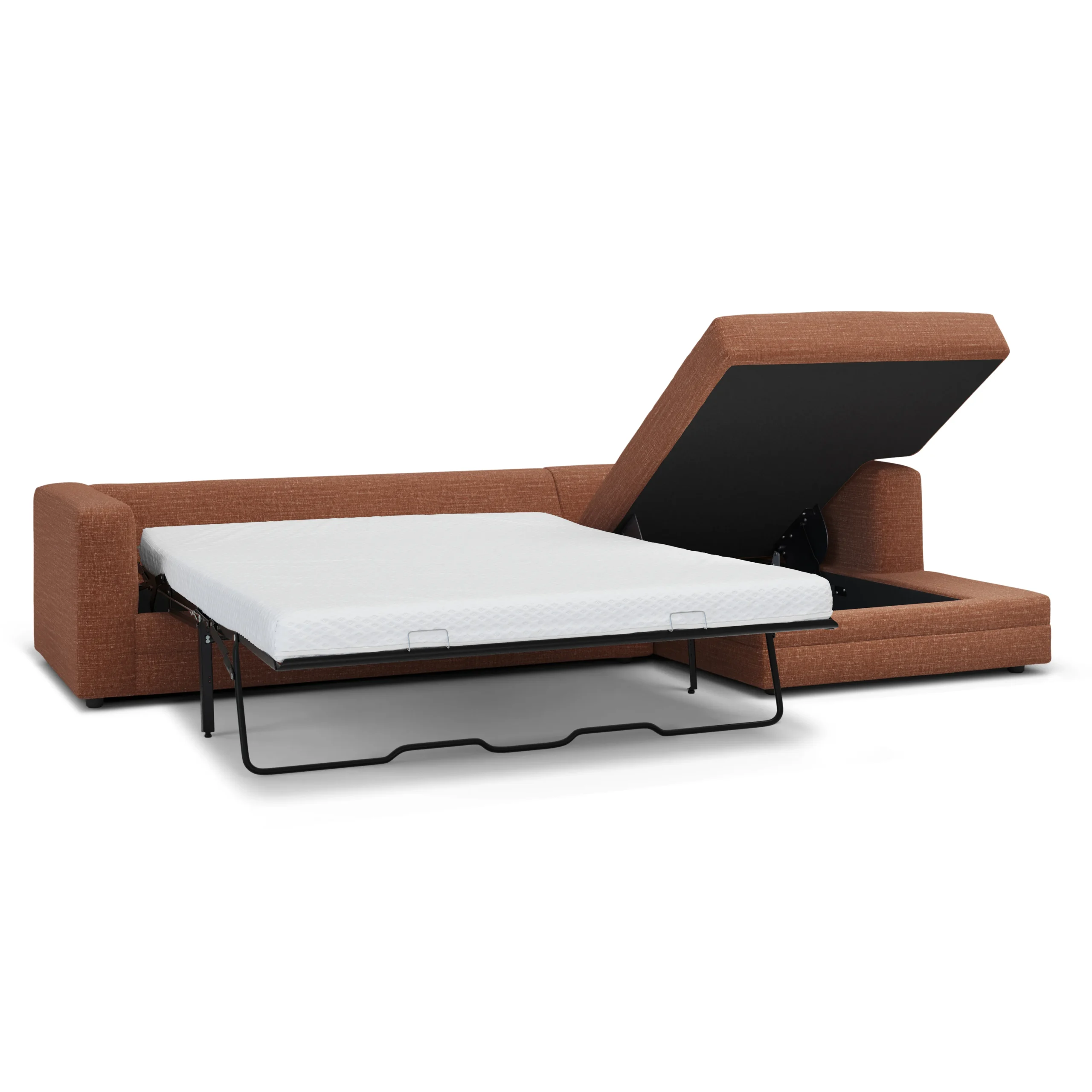 Riley 118_ Right Storage Sleeper Sectional - Napa Rust - Image 13