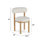 Munk Dining Chair - White Oak and Ivory Wool Bouclé