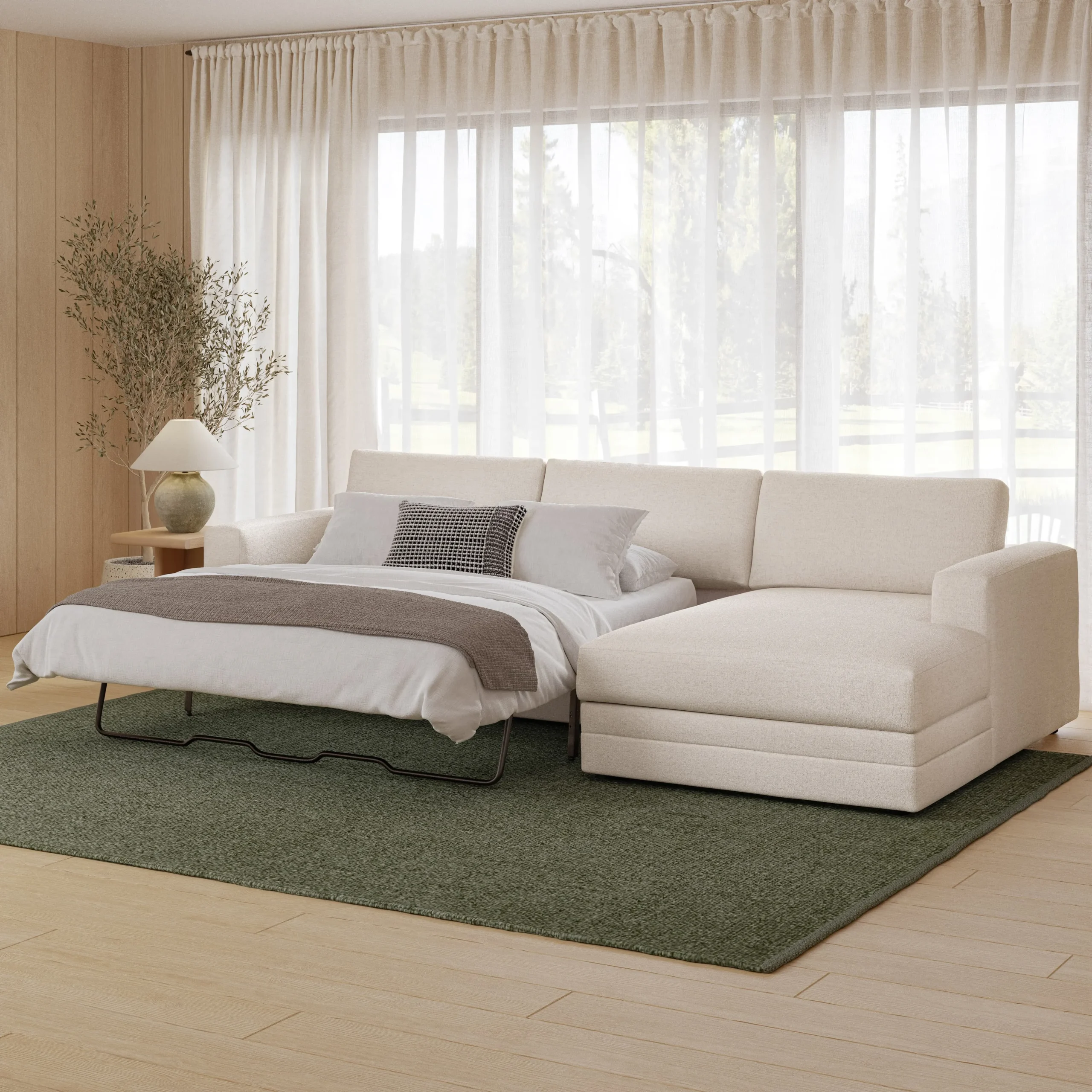 Riley 118_ Right Storage Sleeper Sectional - Napa White - Image 13