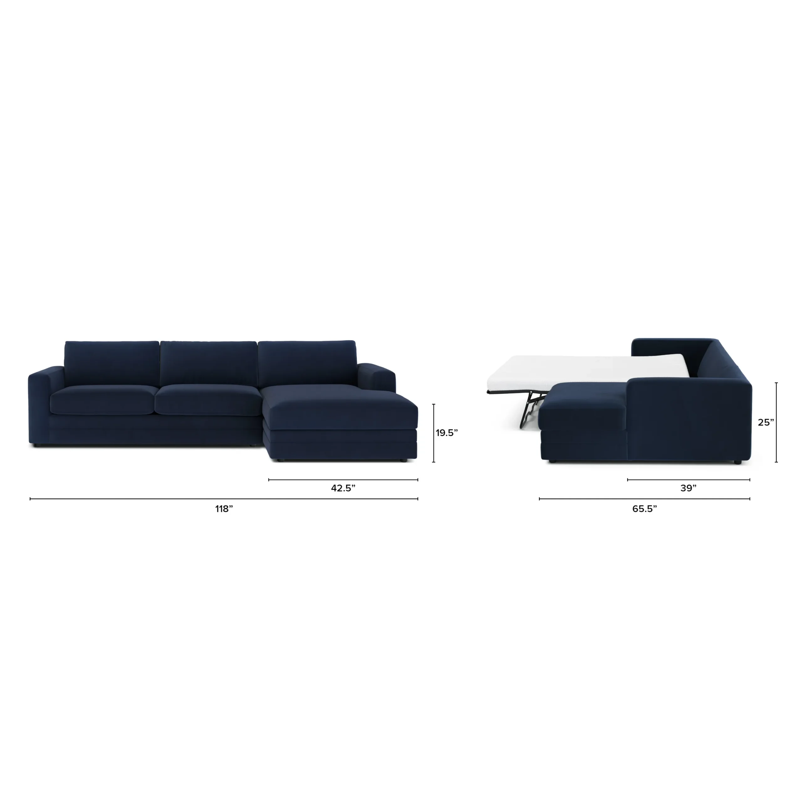 Riley 118_ Velvet Right Storage Sleeper Sectional - Hale Ink - Image 13