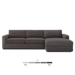 Riley 118_ Velvet Right Storage Sleeper Sectional - Hale Warm Gray