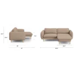 Sanders 85.5_ Reversible Sectional - Sandstone Wool Bouclé