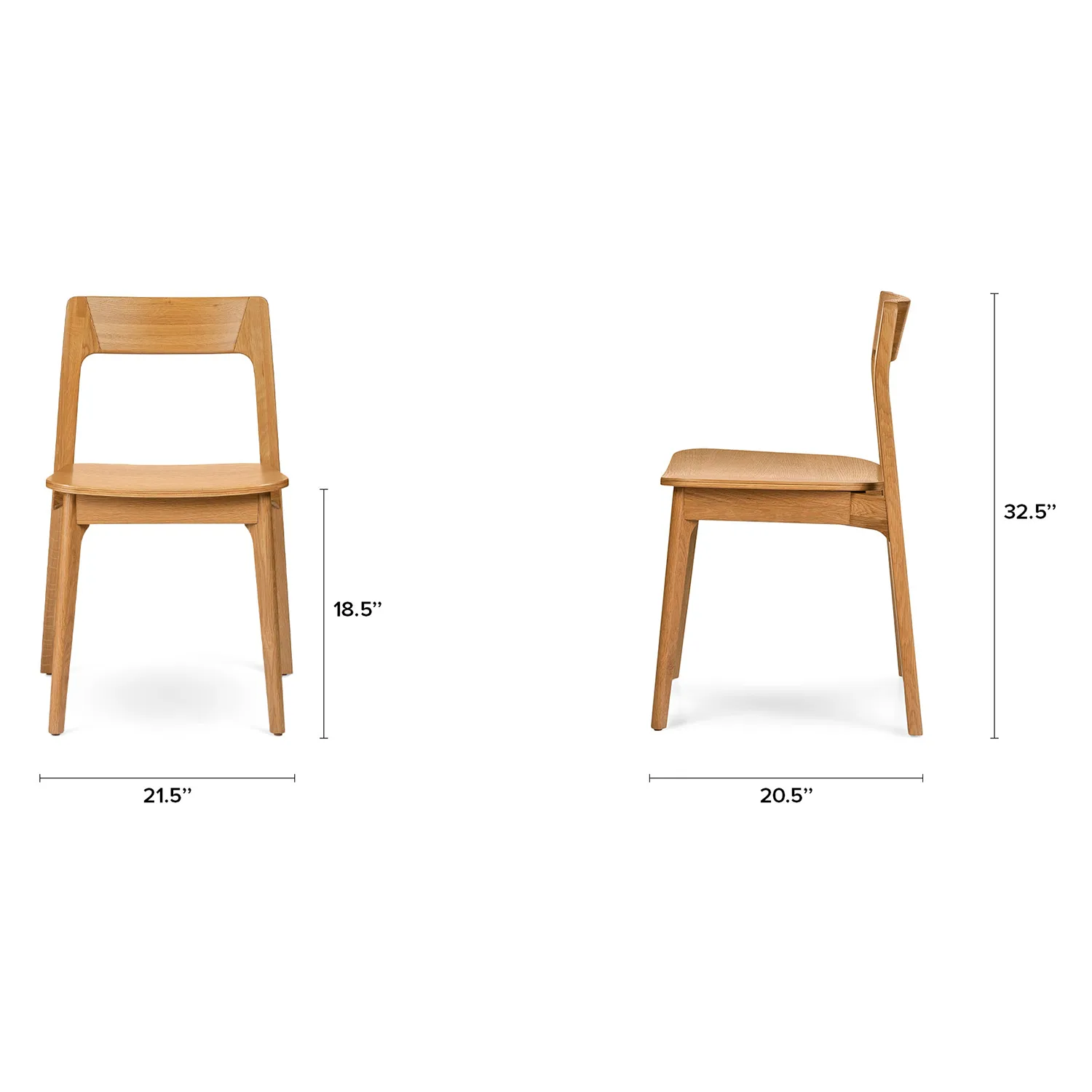 Gusfa Stackable Dining Chair - Oak - Image 16