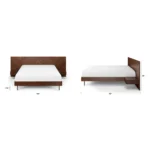 Nera Queen Low Profile Bed with Nightstands Set - Walnut