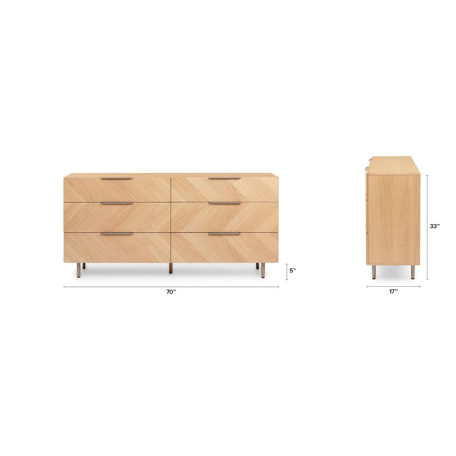 Nera 6-Drawer Double Dresser - Oak - Image 16