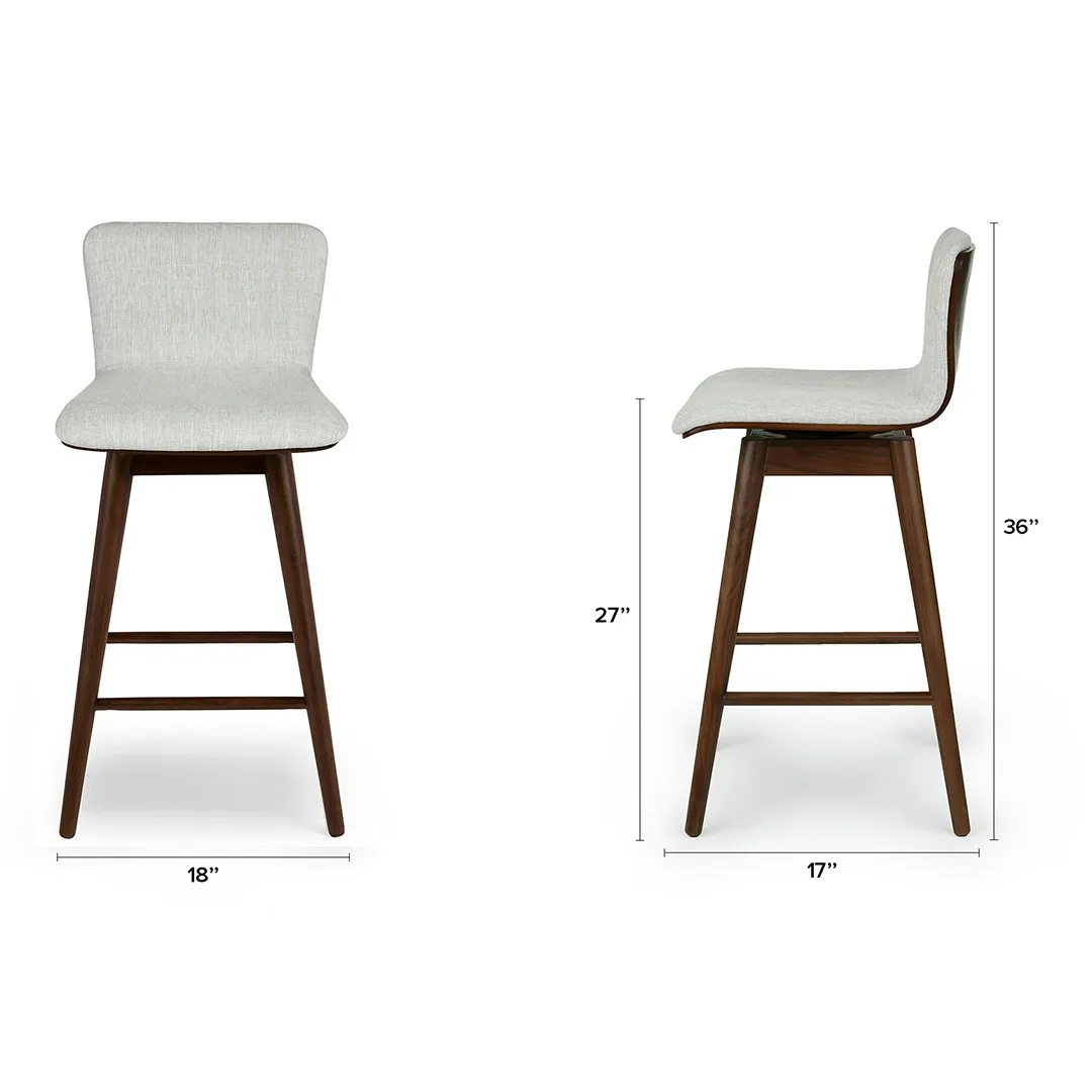 Sede Swivel Counter Stool - Walnut and Mist Gray - Image 16