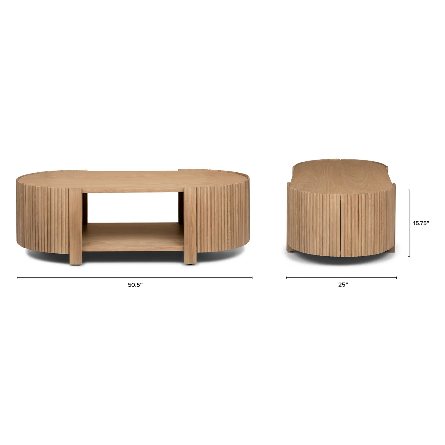 Fortra 50.5_ Storage Coffee Table - White Oak - Image 9