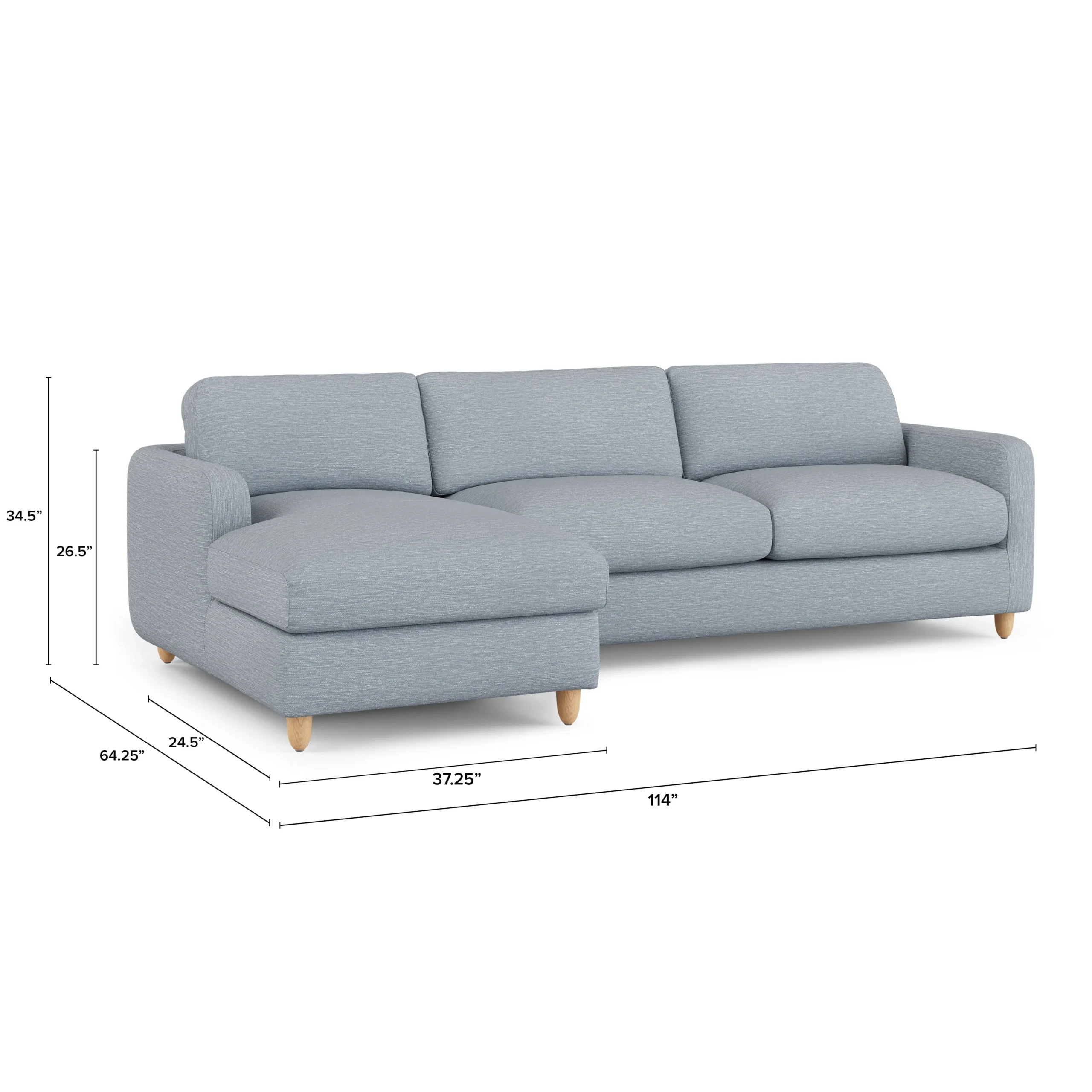 Vati 114_ Left Storage Sleeper Sectional - Natural Oak and Silver Light Blue - Image 16