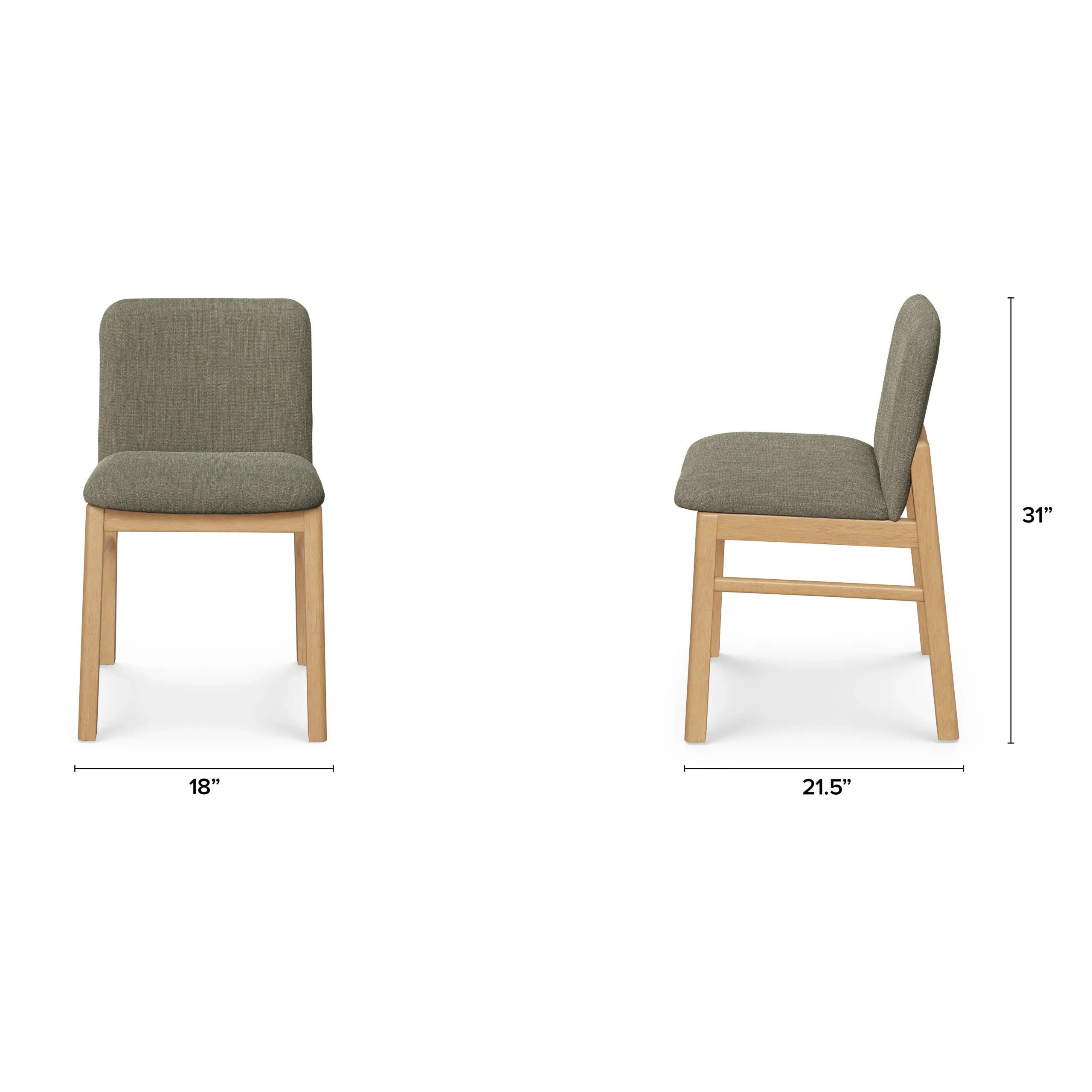 Mikkel Dining Chair - White Oak and Algonquin Green - Image 17