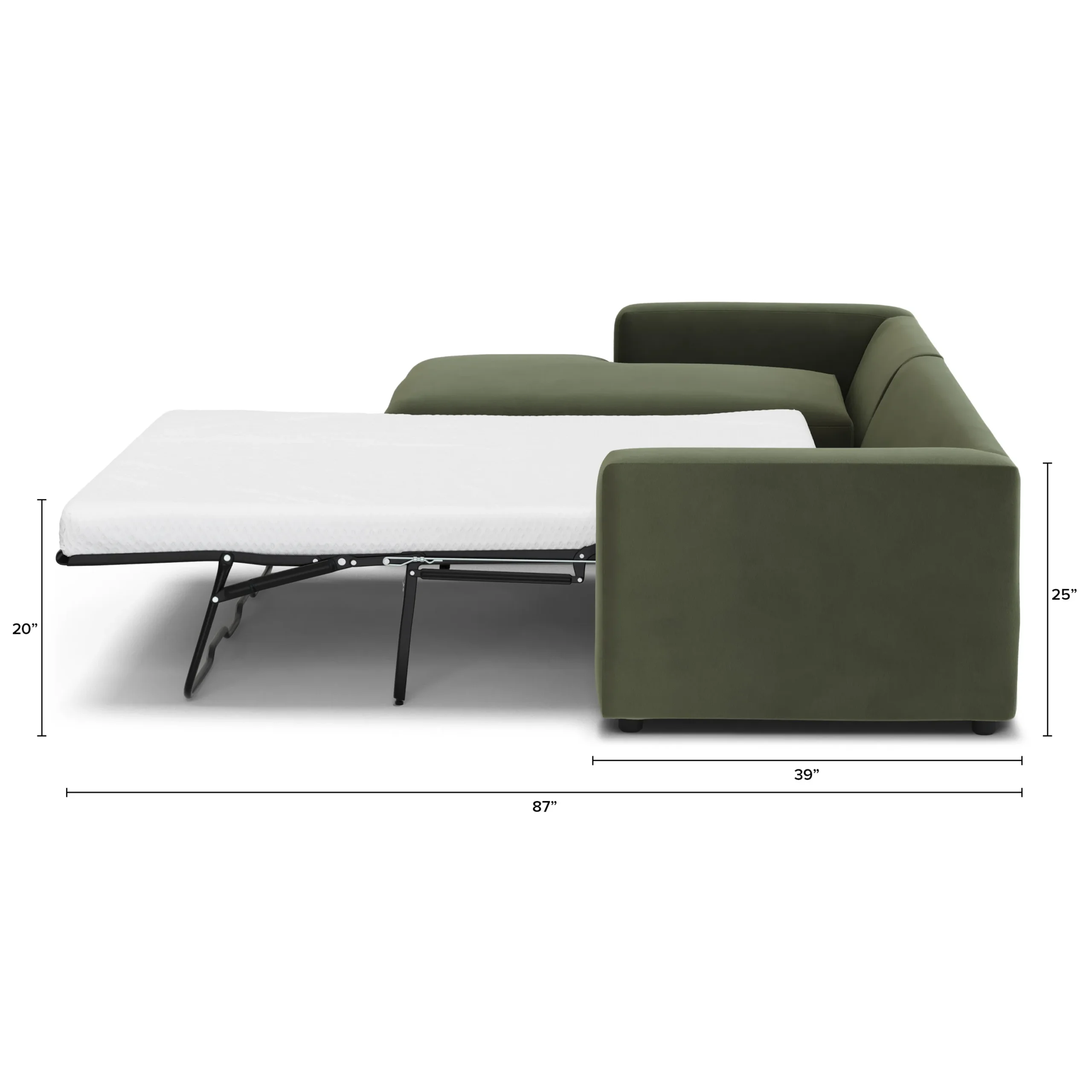 Riley 118_ Velvet Left Storage Sleeper Sectional - Hale Fir Green - Image 14