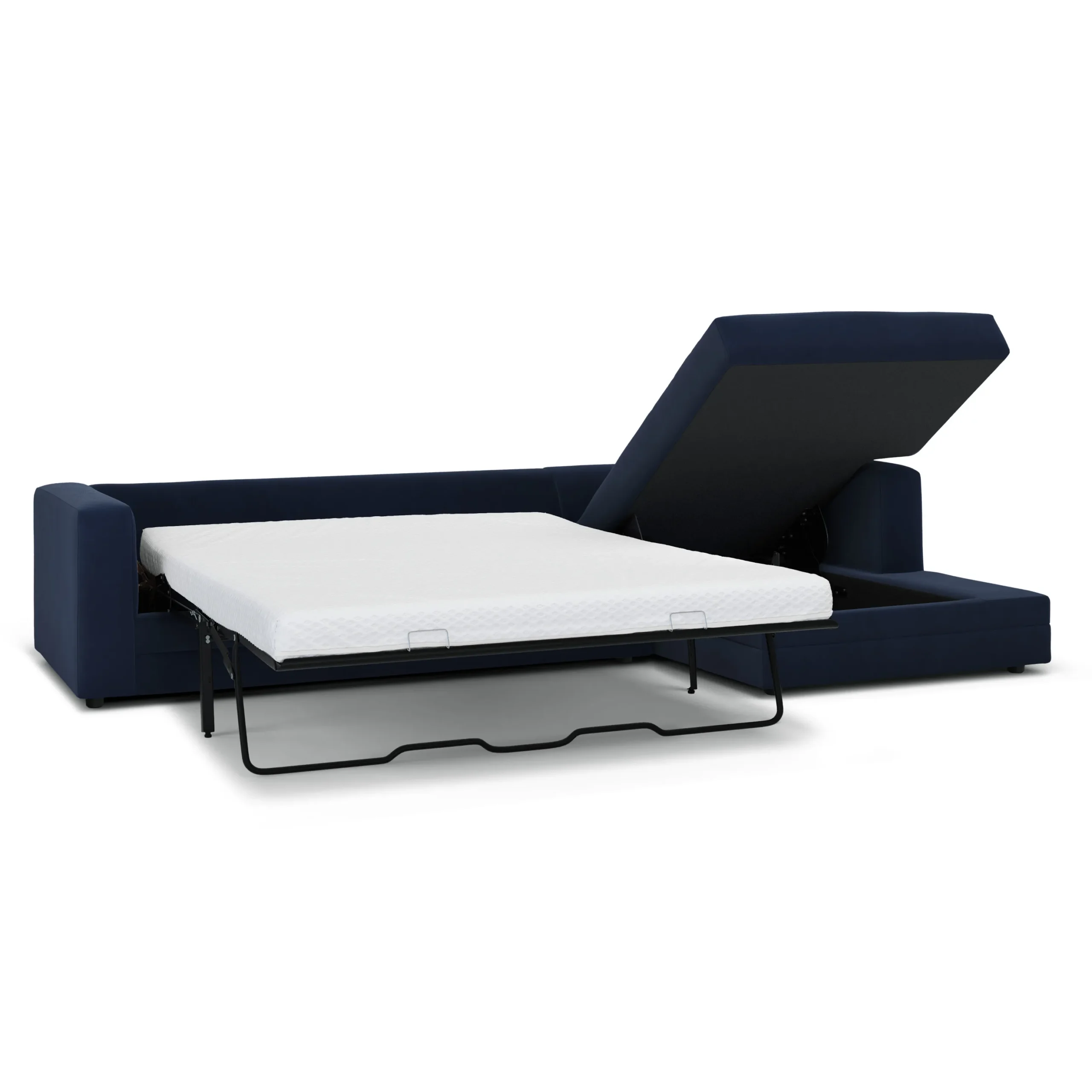 Riley 118_ Velvet Right Storage Sleeper Sectional - Hale Ink - Image 14