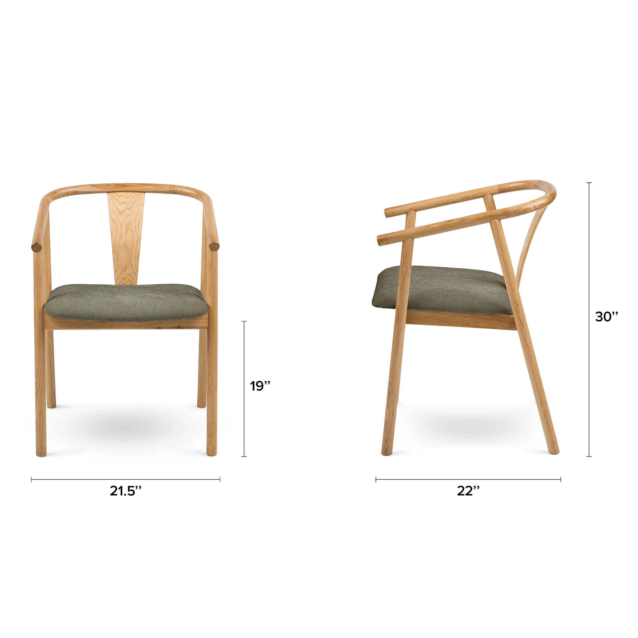 Fonra Dining Chair - Oak and Algonquin Green - Image 17