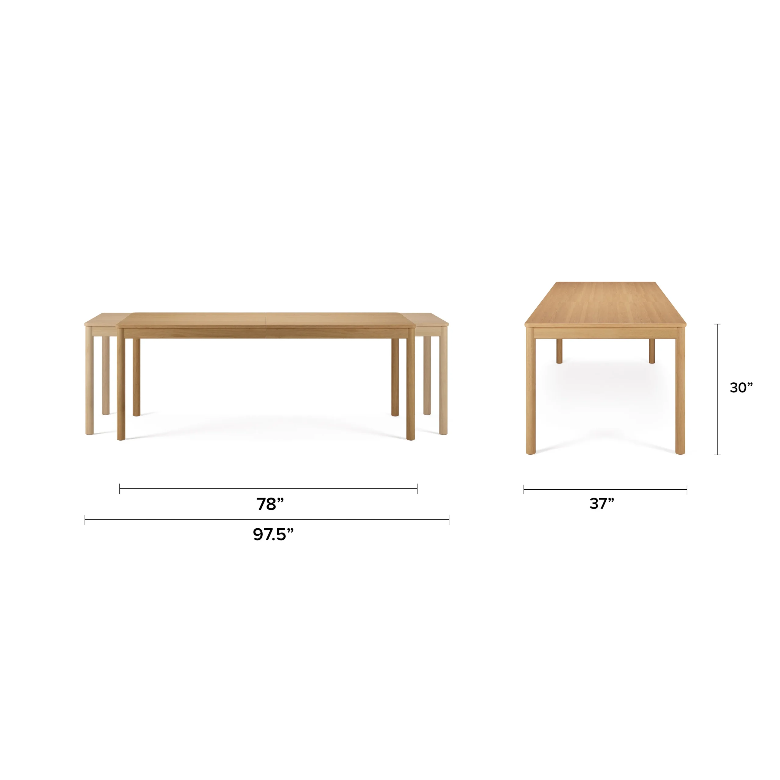 Heidi 78_ - 97.5_ Extendable Dining Table - White Oak - Image 17