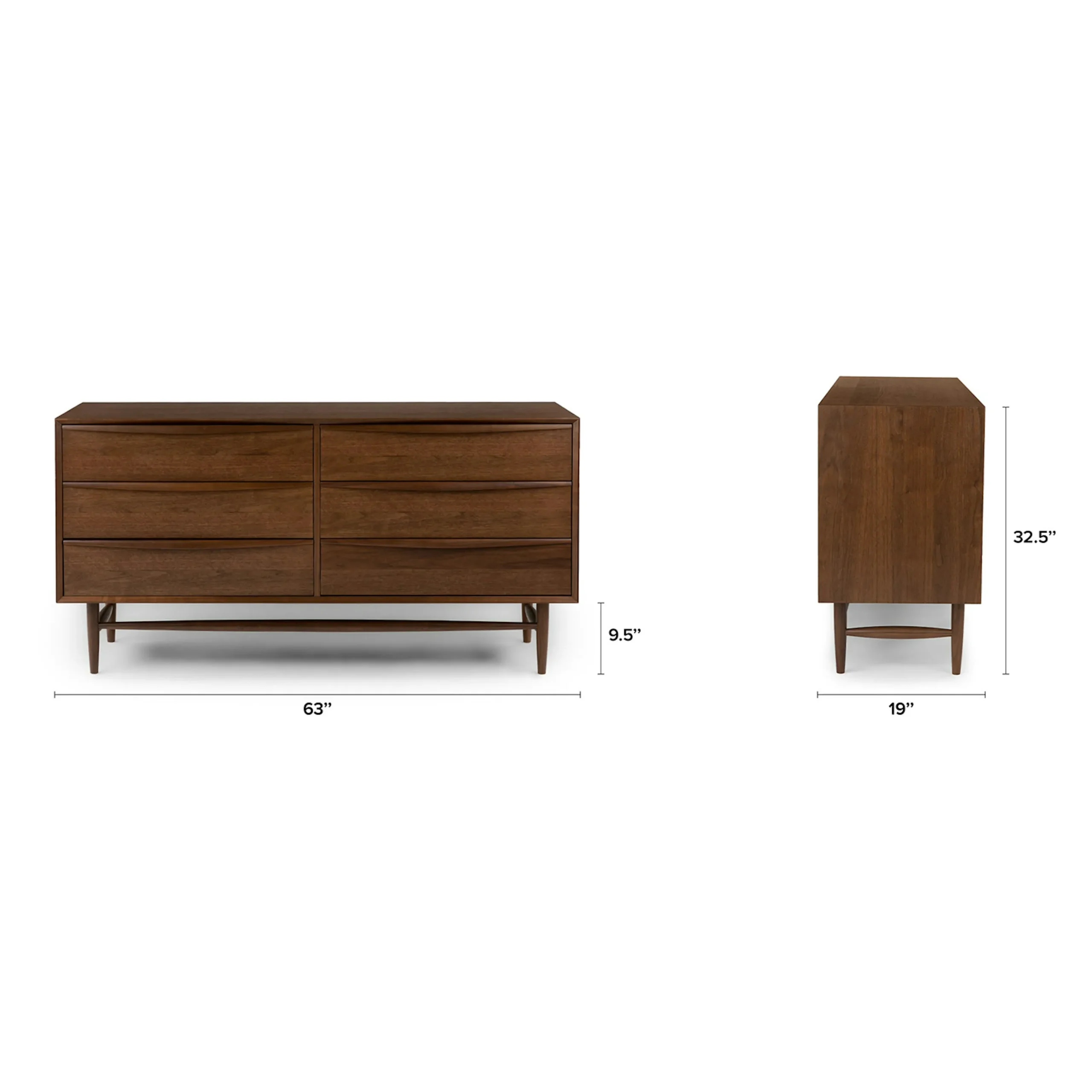 Lenia 6-Drawer Double Dresser - Walnut - Image 17